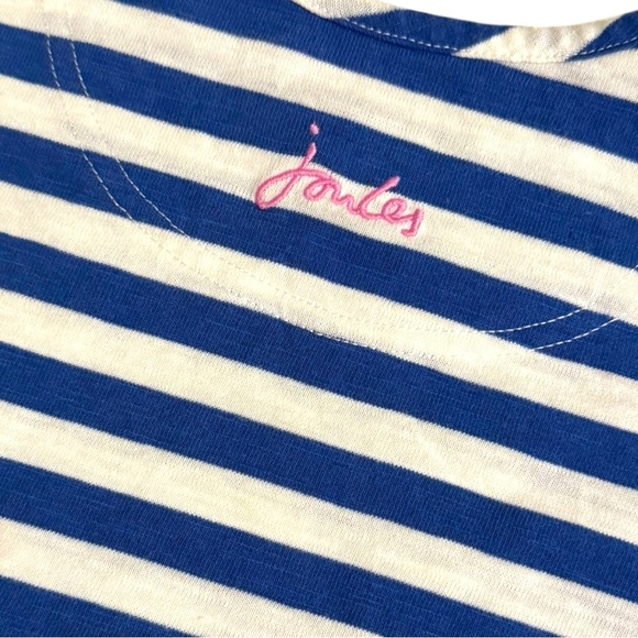 Joules Girls Size 5Y Blue White Striped Long Sleeve Top Shooting Star Appliqué - Picture 4 of 8